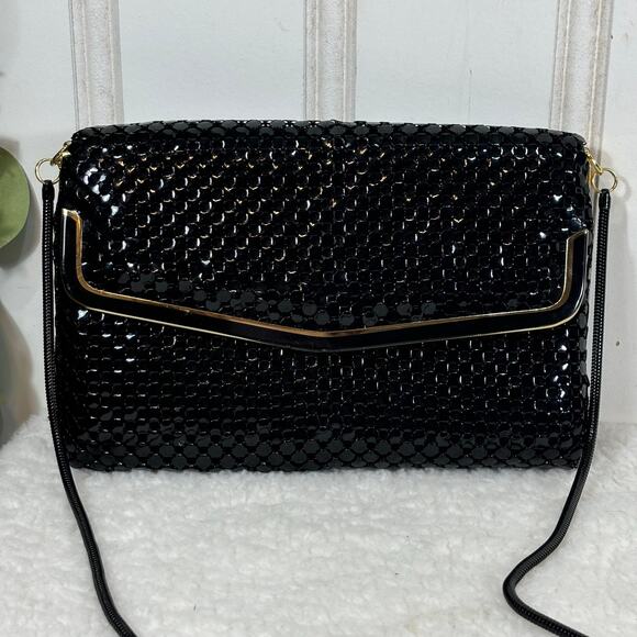 unknown Handbags - 80s Vintage Mesh Purse Black Metal Retro Evening Special Occasion Formal